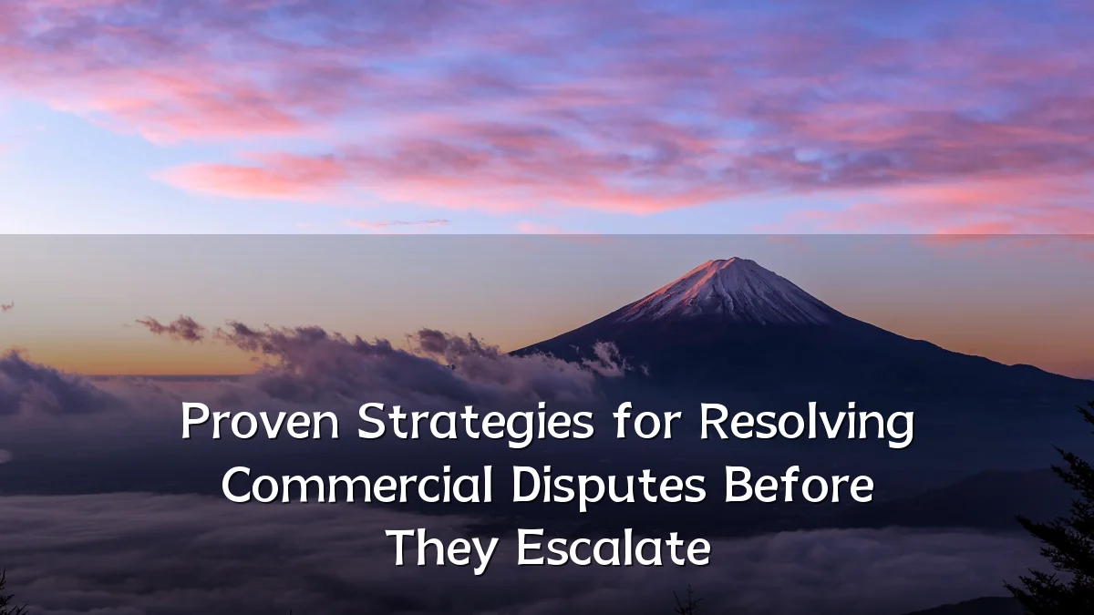 Proven Strategies for Resolving Commercial Disputes Before They Escalate